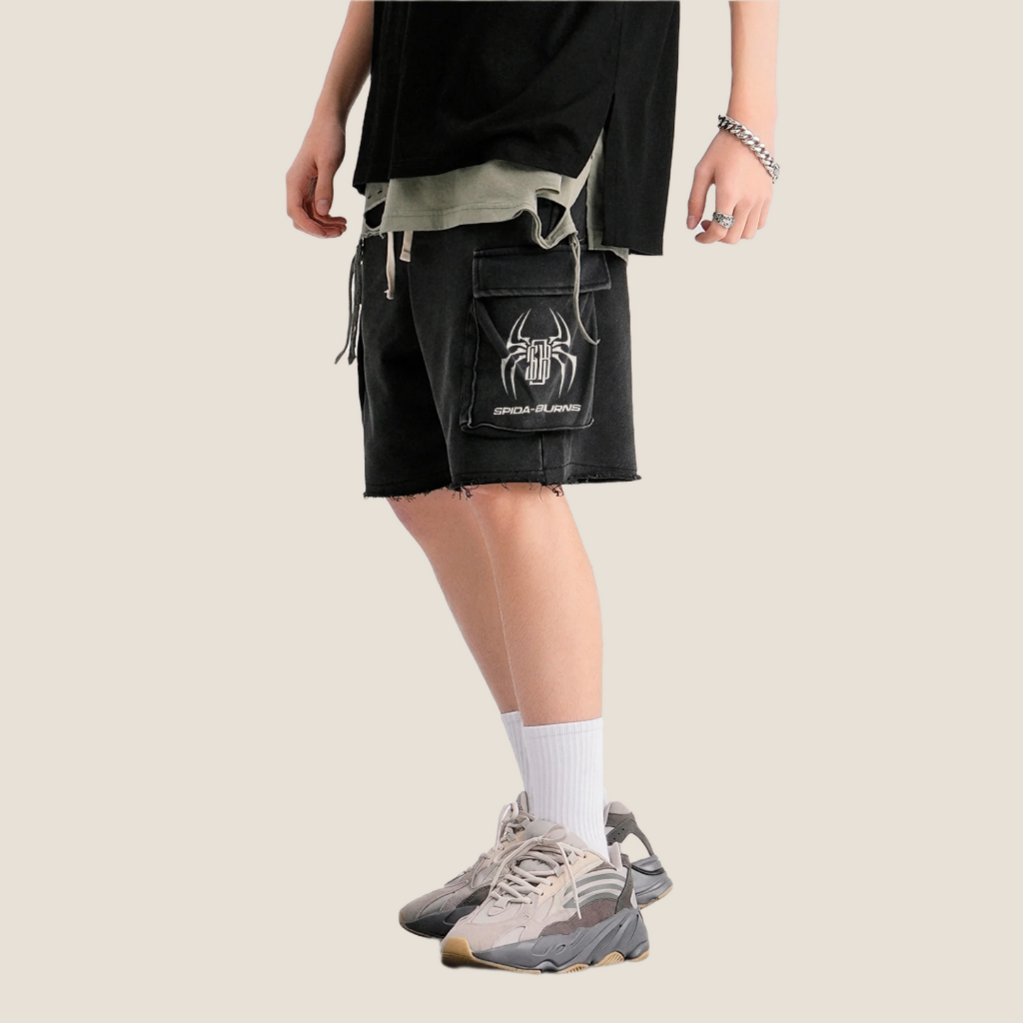 SPIDA SNOW WASH CARGO SHORTS-320GSM