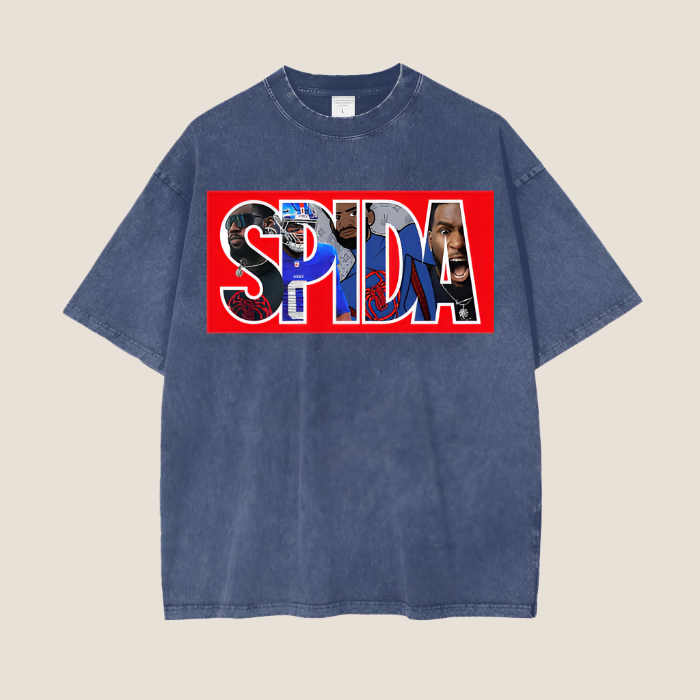 SPIDA ACID WASH OVERSIZE T-SHIRT-250GSM